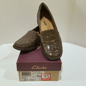 Clarks Gael Angora Brown Crocodile Womens Shoes